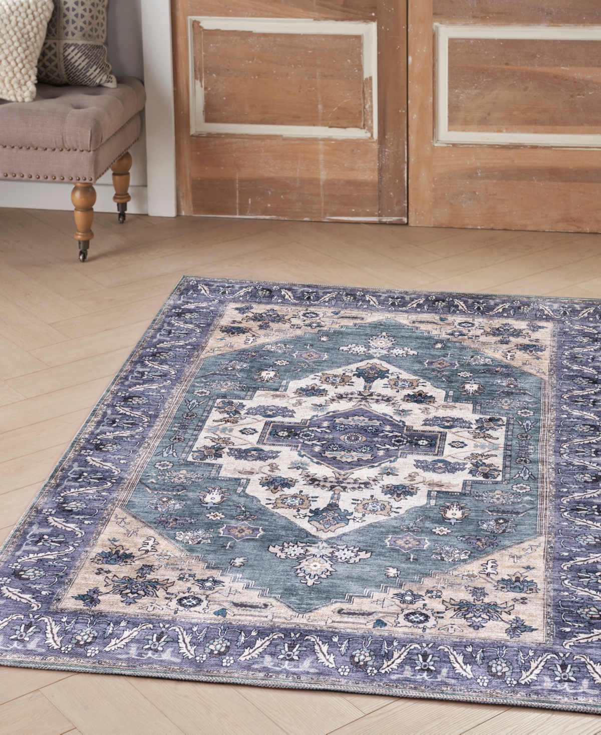 Nourison Home Grand Washables Grw03 4'x6' Area Rug In Teal