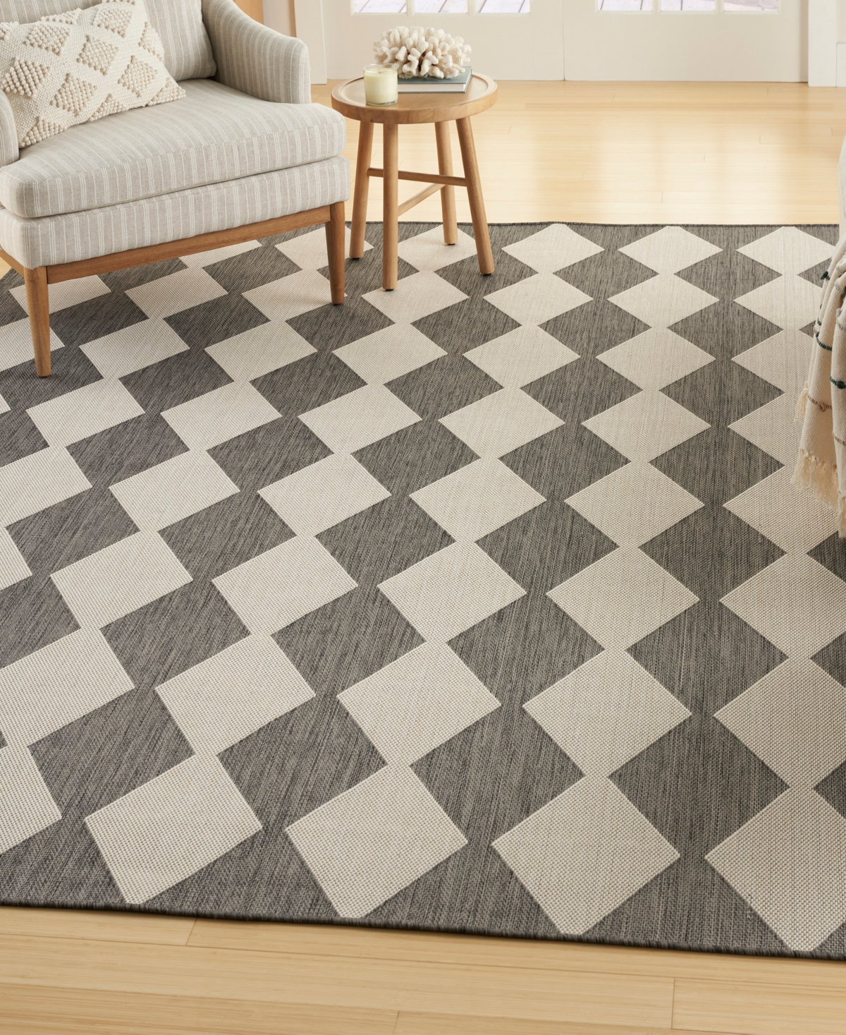 Nourison Home Positano Pos04 8'x10' Area Rug In Charcoal