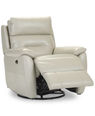 Ossorio Leather Power Swivel Glide Recliner, Created for Macy's