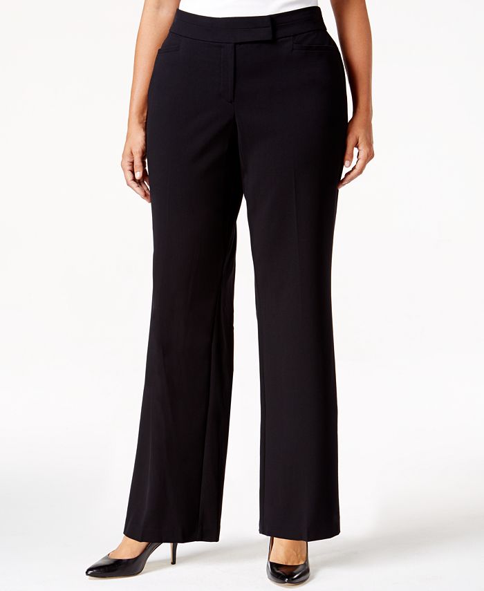 JM Collection Plus Size Tummy Control CurvyFit StraightLeg Pants