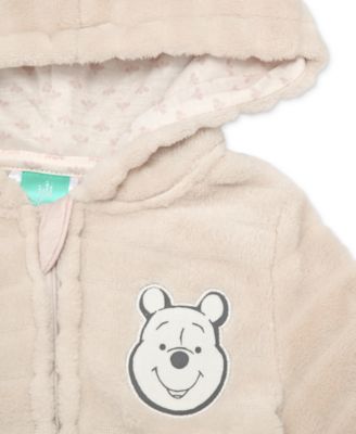 Baby Winnie-the-Pooh Faux-Fur Footed Pramsuit