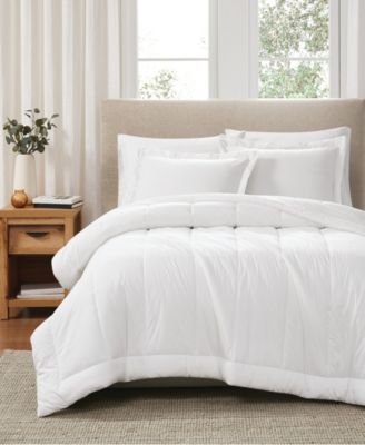 Solid Cotton Percale 3-Pc. Comforter Set, King