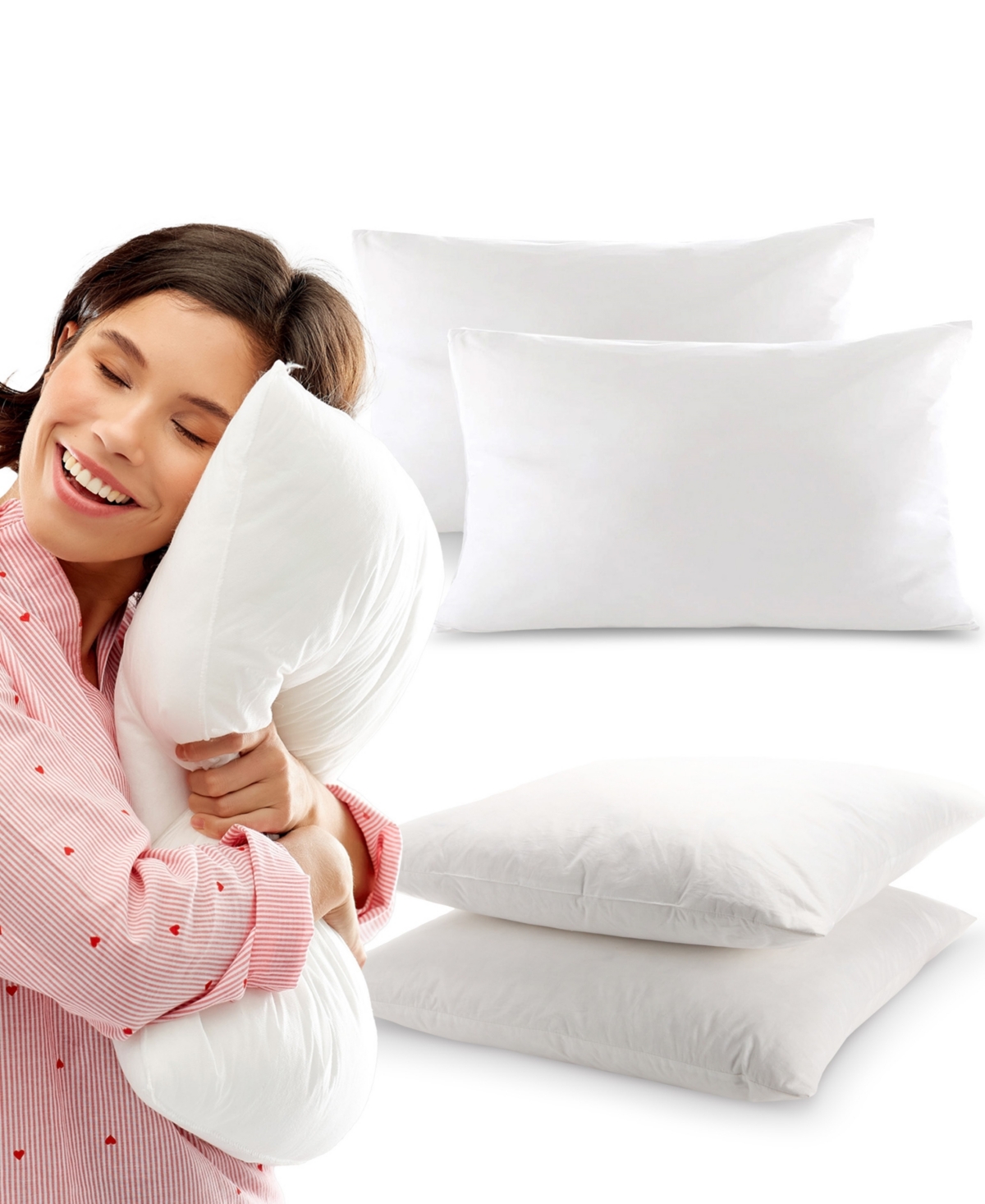 Cheer Collection 95% Feather/5% Down 2-pack Pillow Inserts, 12" X 20" In White