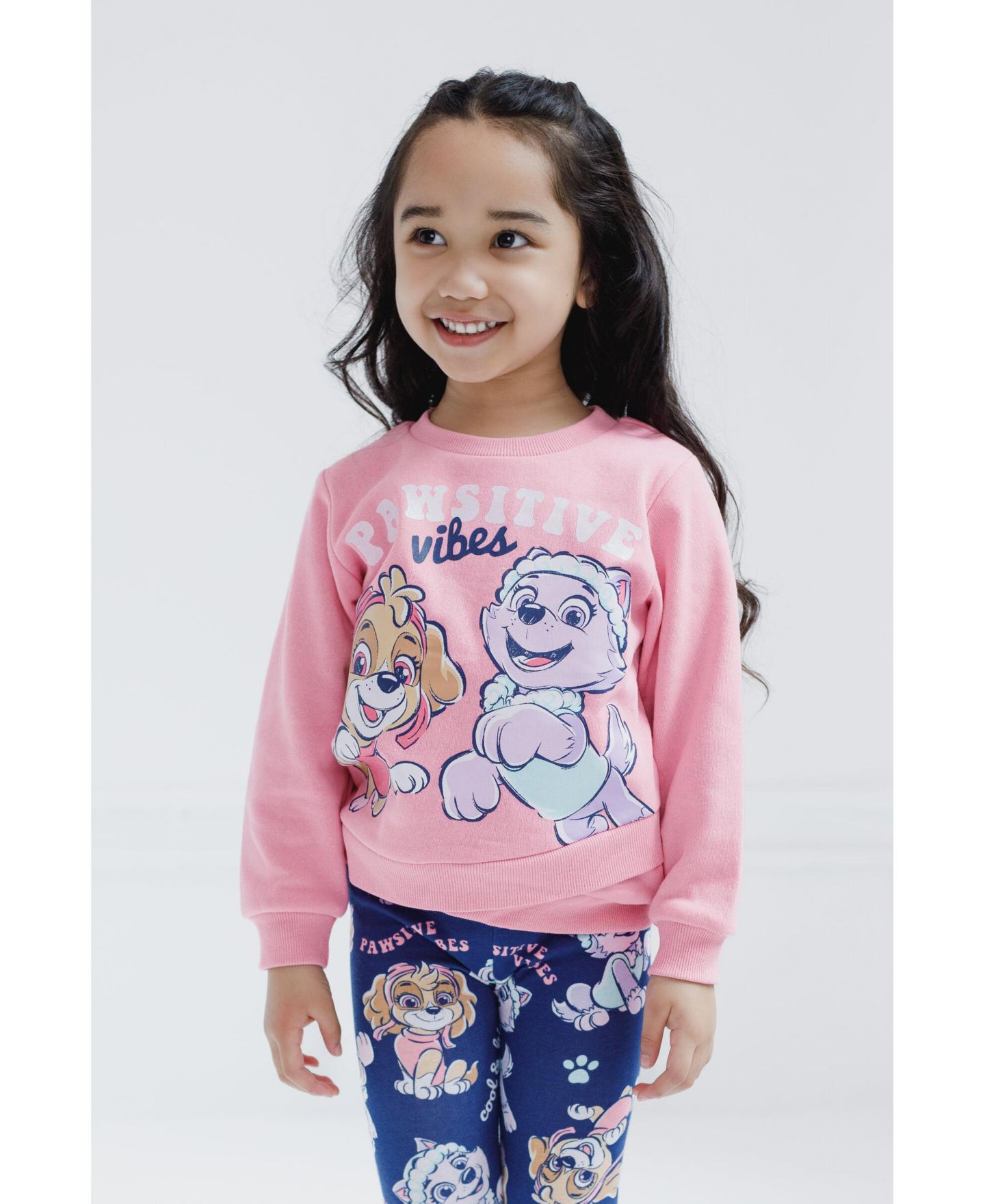 Комплекты Paw Patrol Crossover Fleece Sweatshirt and Leggings Outfit Set для девочек-малышей, цвет: Розовый / Тёмно-синий — фото 8