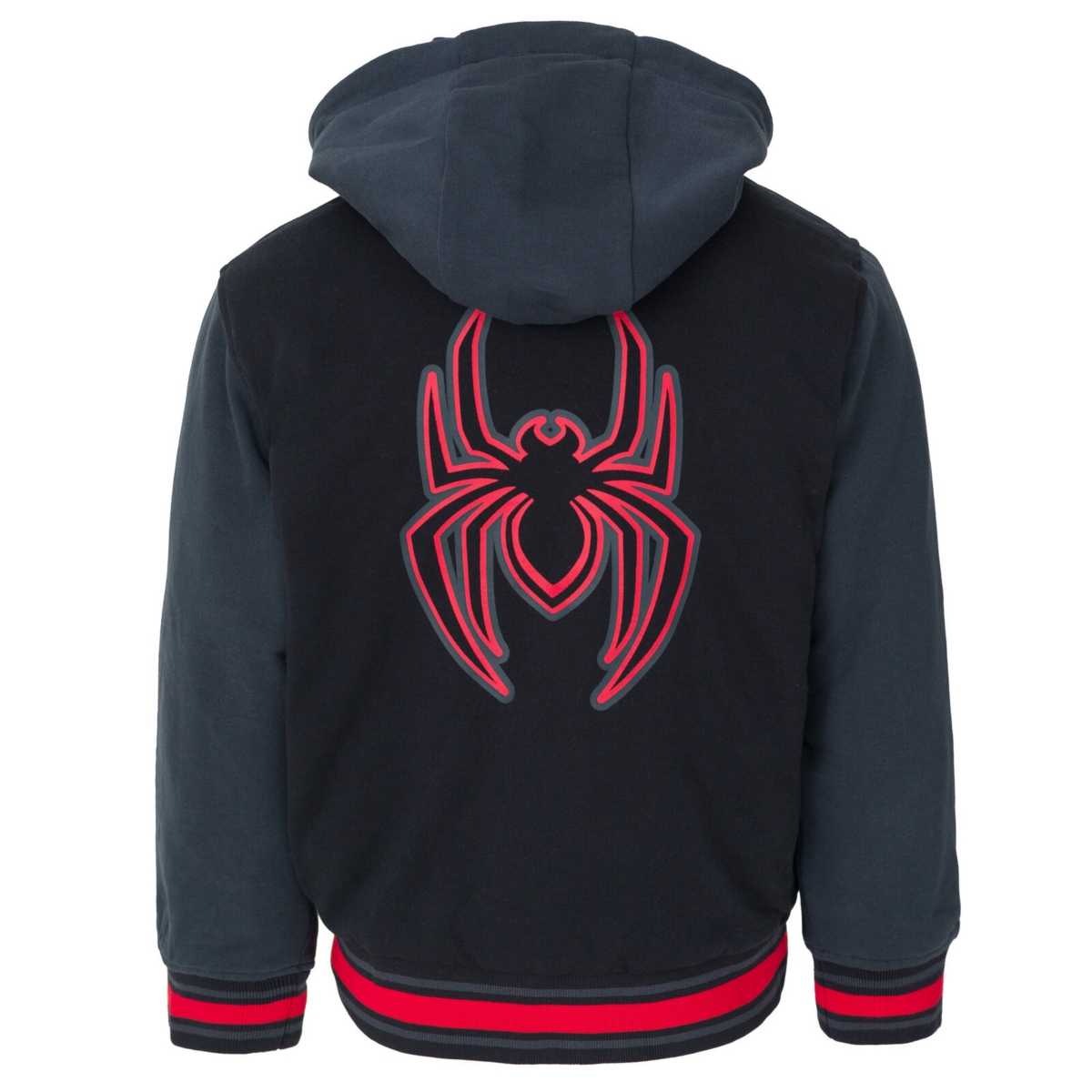 Marvel Toddler Boys Spider-Man French Terry Varsity Zip Up Bomber Jacket to (3T - 10-12) -/ gray, miles morales
