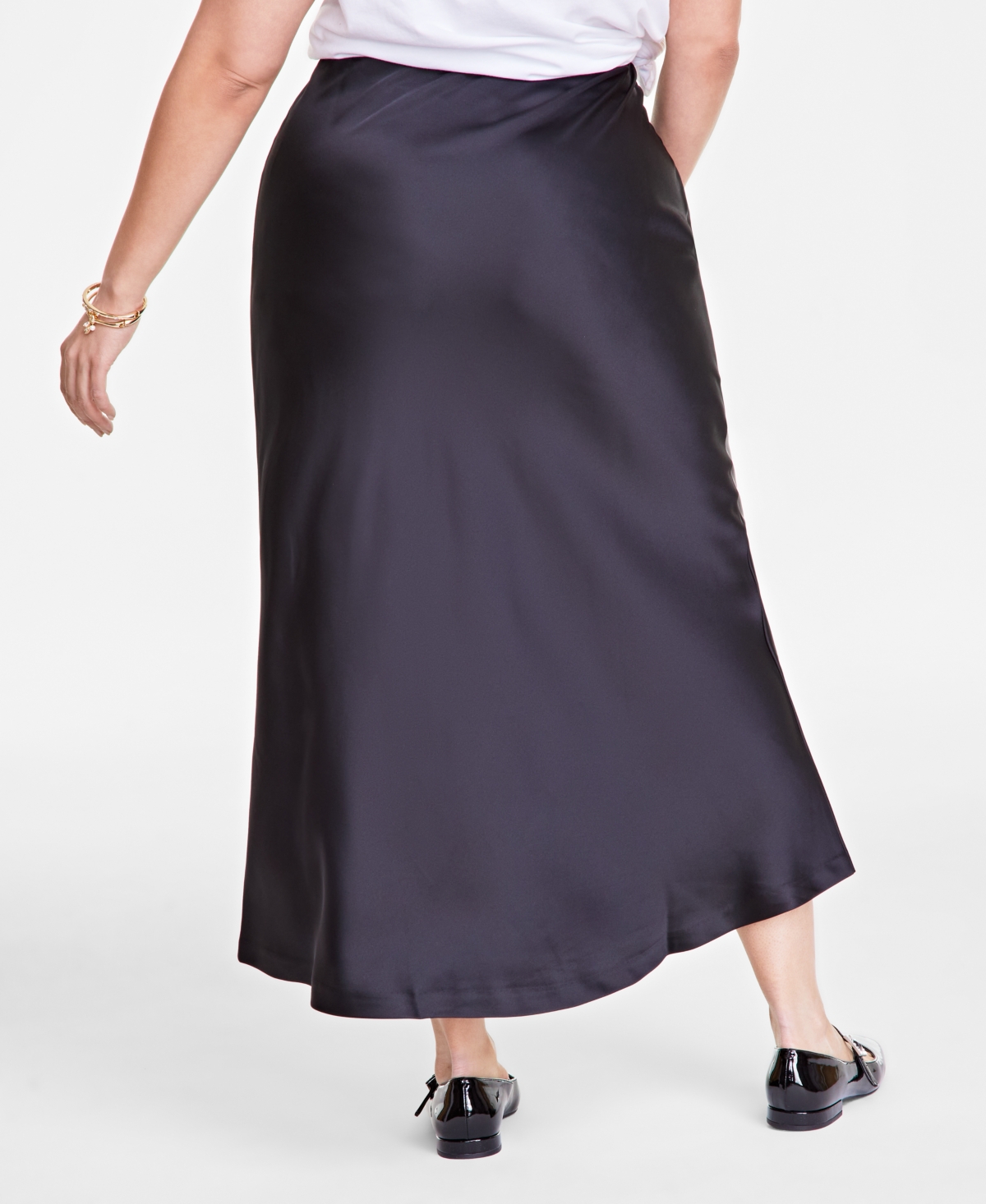 ON 34TH TRENDY PLUS SATIN A-LINE SLIP SKIRT, EXCLUSIVELY AT MACY'S 