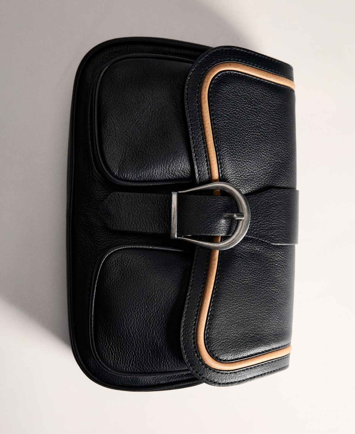 Mango Women's Buckle Leather Bag