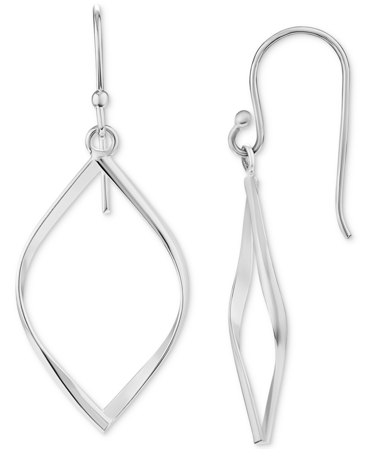 Giani Bernini Polished Navette Open Drop Earrings in Sterling Created for Macy's - Silver