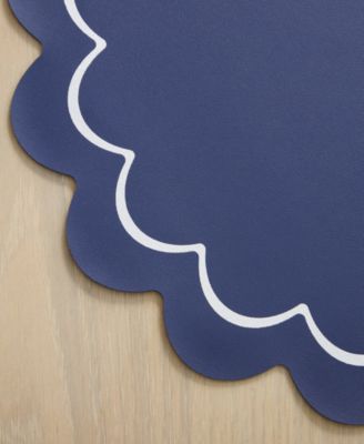 Scallop Edge 15" Round Reversible Placemats, Set of 6