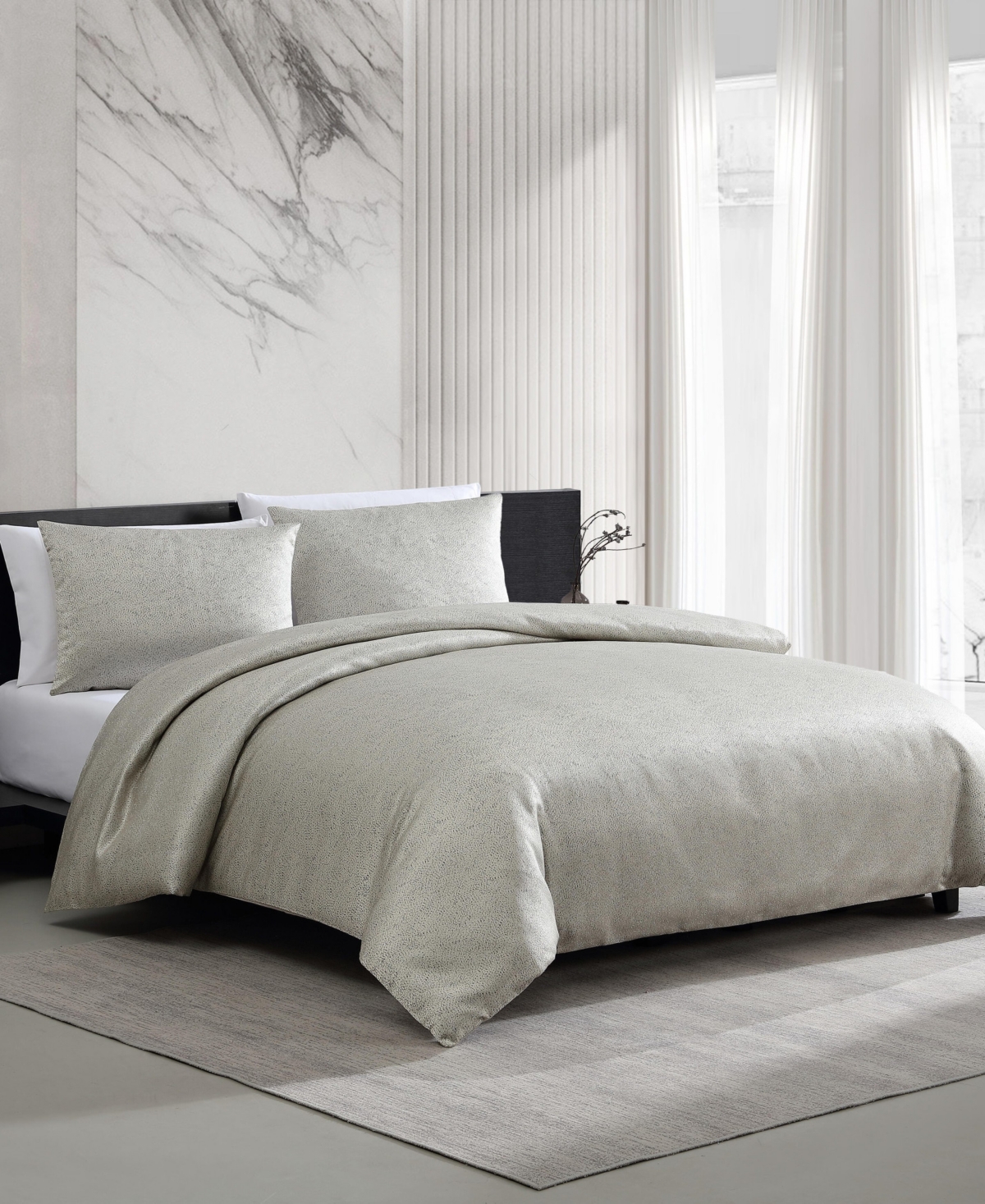 Closeout! Vera Wang Speckled Satin Weave 3-Pc. Comforter Set