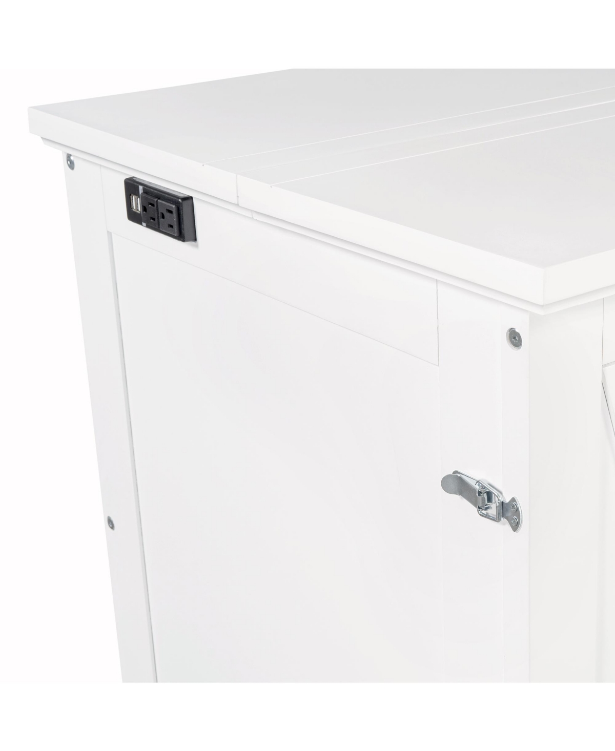 Streamdale Furniture Solid Pine Murphy Chest Bed with Charger & Storage, Full, White