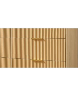 Streamdale Wooden Dresser with 6 Wavy Drawers (47.2"W x 15.8"D x 31.7"H)