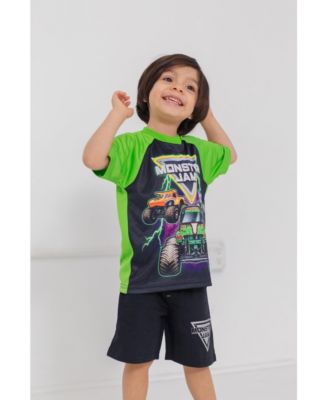 Boys Grave Digger El Toro Loco Megalodon T-Shirt Tank Top and French Terry Shorts 3 Piece Set to