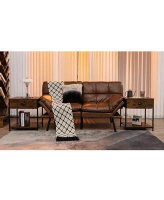 2PCS 2-tier Nightstand Bedside End Sofa Coffee Table Bedroom Living Room