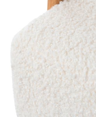 Mid-Century Barrel Accent Chair, Boucle White