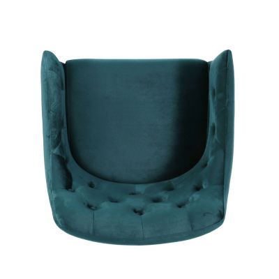 Luxurious Velvet Club Chair U-Base, Tufted Elegance, Iron Strength