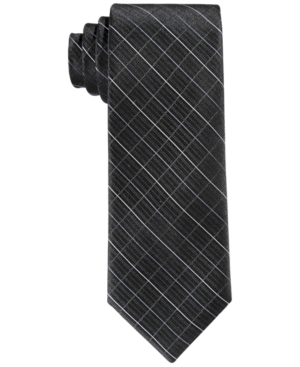image of Calvin Klein Big Boys Etched Grid Necktie