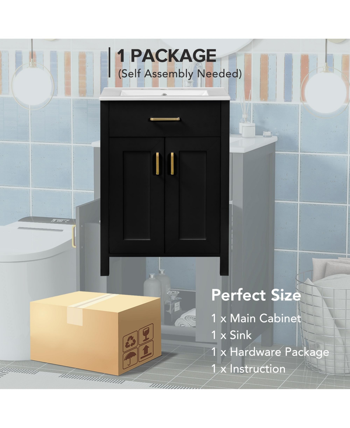 Streamdale 24" Bathroom Vanity Combo with Ceramic Sink