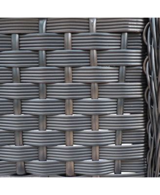 Outdoor Wicker Rocker & Bistro Set with Glass Top Table