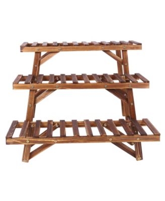 3pcs Plant Rack Stand Ladder Garden Corner Flower Pots Holder Wood Display Shelf
