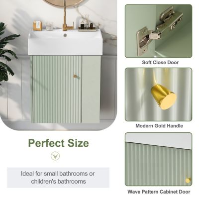 Streamdale 21" Modern Floating Vanity with Ceramic Basin