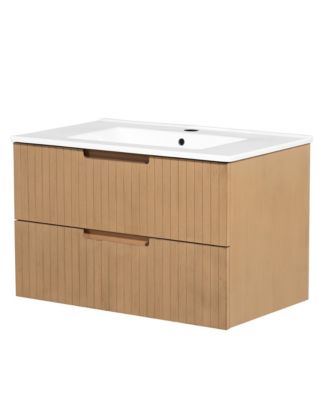 Streamdale 30" Wall-Mounted Vanity with Ceramic Sink and Drawers