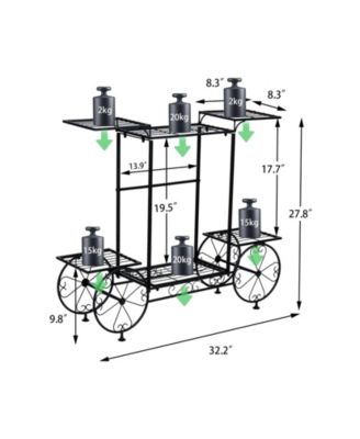 Garden Wrought Iron Plant Stand 6 Tiers Flower Pots Display Rack Home Garden Decor