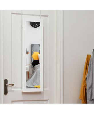 Door and Wall Mounted Armoire Jewelry Cabinet with Full-Length Mirror