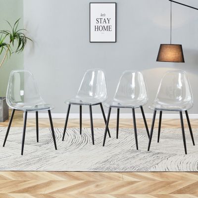 Modern Transparent Dining Chair Set (4)