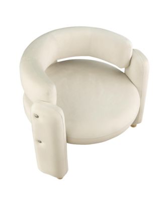 Barrel Accent Chair Curved Arms, Waterfall Seat