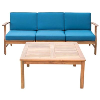 Streamdale Perla 3 Seater Sofa And Table Set, Blue