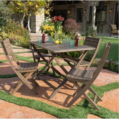 Positano Foldable Dining Set, Grey