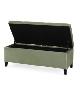 Luxurious Velvet Ottoman with Lift-Top Storage and Waffle Stitching