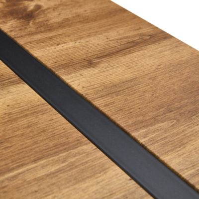 Vintage Wood Dining Set with Leather Accents