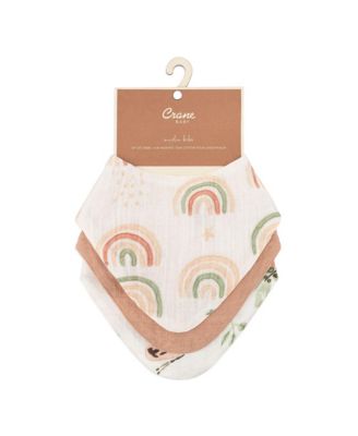 Infants Parker Rainbow/Butterfly Muslin Bib, 3-Pc. Set