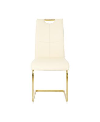 Modern PU dining chair Living room chair Upholstered chair, gold metal chair leg design, kitchen, living room, bedroom, dining room side chair (Set of 2)