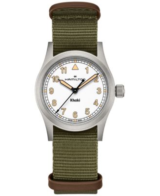 Hamilton - Women's Swiss Khaki Field Green Textile Strap Watch 33mm