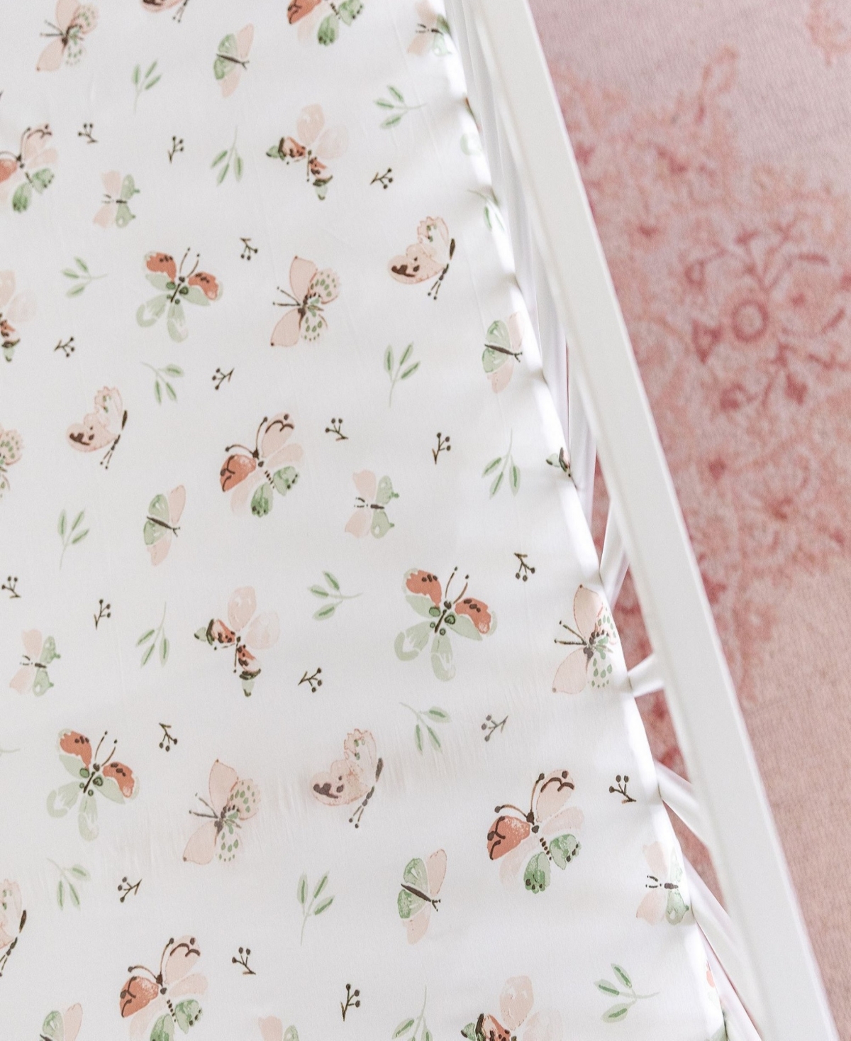 Crane Baby Infants Parker Fitted Butterfly Crib Sheet In Beige