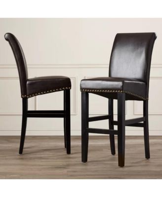 Upholstered 30" Counter Stool with Solid Wood Frame (Set of 2)