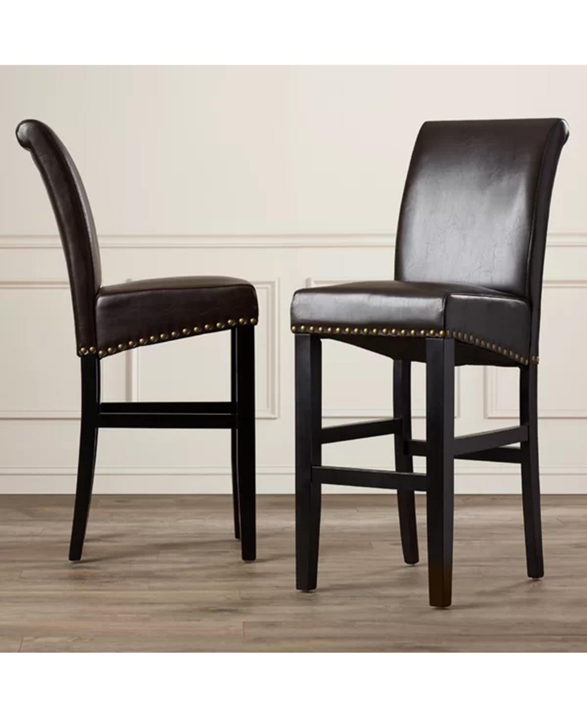 Simplie Fun Upholstered 30" Counter Stool with Solid Wood Frame (Set of 2)