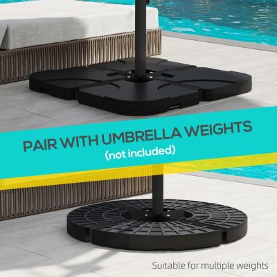 Outdoor Universal Cross Brace Stand for Small Offset Umbrella or Large Market Umbrella, Cross Umbrella Base for Patio Umbrella, Black