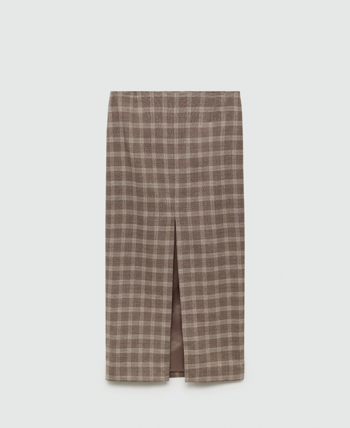 Mango Women's Slit Detail Check Skirt