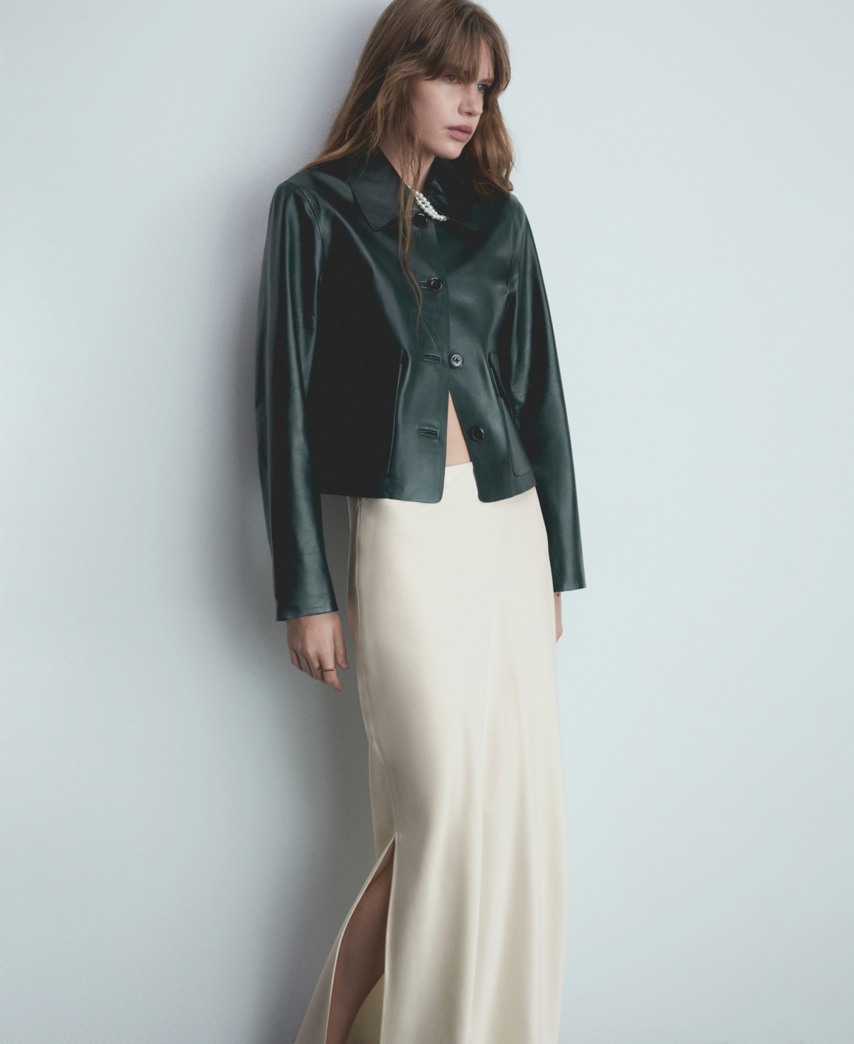 Mango Women's Satin Long Skirt