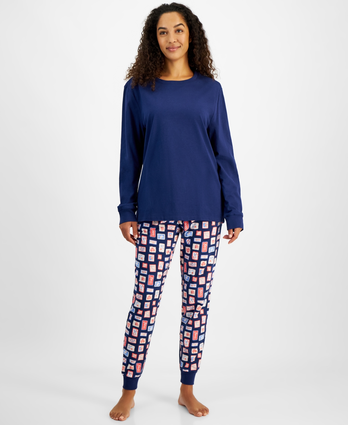 FAMILY PAJAMAS WOMEN'S VALENTINE'S DAY STAMPS PAJAMA SET, EXCLUSIVELY AT MACY'S 