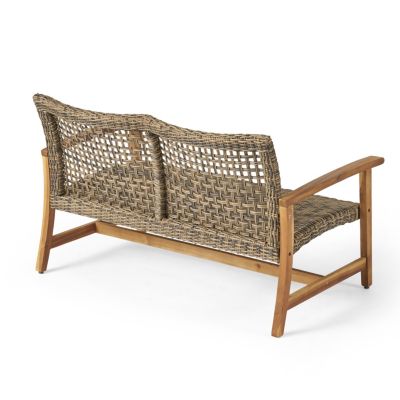Streamdale Hampton Wood + Wicker Loveseat