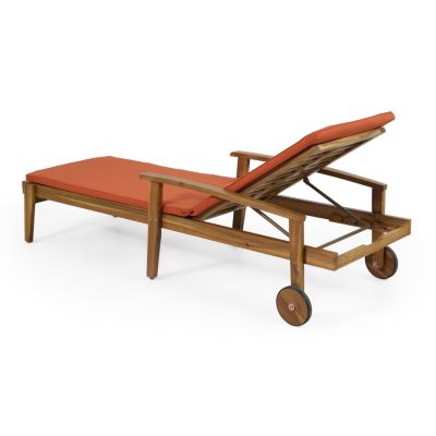 Streamdale Acacia Wood Chaise Lounge with Adjustable Cushions