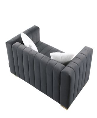 Grey Modern Chesterfield Loveseat