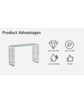 Stainless Steel Glass Console Table