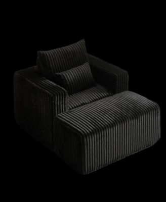 Corduroy Sponge Lounge Chair with Footrest