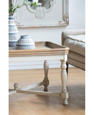 33x33x19" Square Alcott coffee Table, French Countory Tray Table